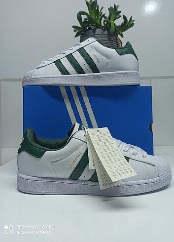 Adidas Süperstar Beyaz Yeşil İthal Kalite 