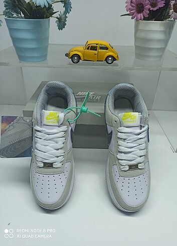 40 Beden Nike Air Force AF 1 Süet Gri Mavi İthal Kalite Unisex