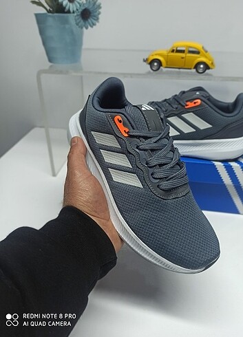 36 Beden gri Renk Adidas Run Falcon Triko Fileli Hafif Tabanlı