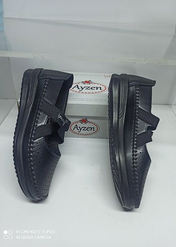 38 Beden siyah Renk Ayzen Conford Taban Ortopedi Pedli Lastikli Bantli