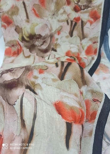 Soft Çiçekli Bambu Kraş Şal 70*180 - Görsel 4