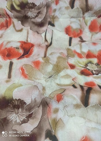 Soft Çiçekli Bambu Kraş Şal 70*180 - Görsel 2