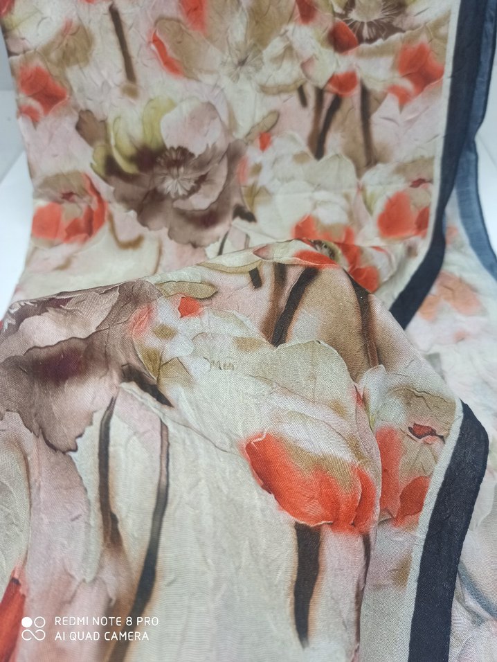 Soft Çiçekli Bambu Kraş Şal 70*180 - Görsel 4