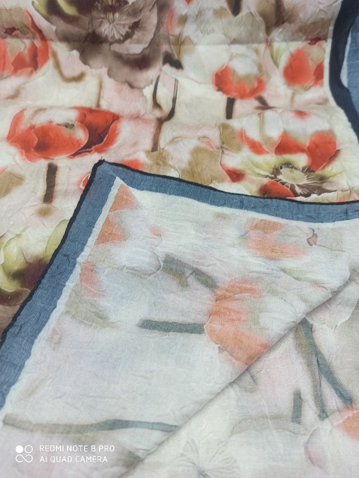 Soft Çiçekli Bambu Kraş Şal 70*180 - Görsel 3