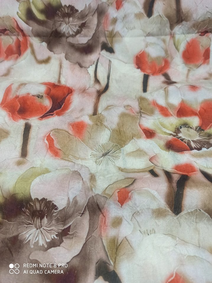 Soft Çiçekli Bambu Kraş Şal 70*180 - Görsel 2