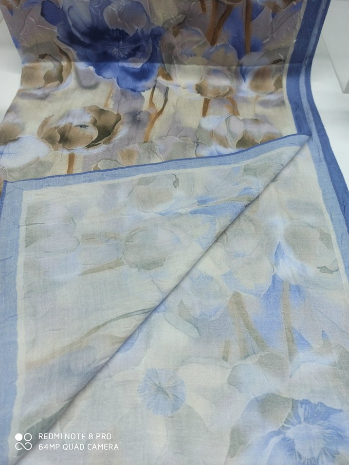 Soft Çiçekli Bambu Kraş Şal 70*180 - Görsel 3