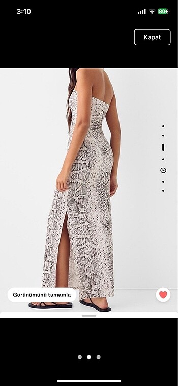 Bershka bershka yılan desenli elbise