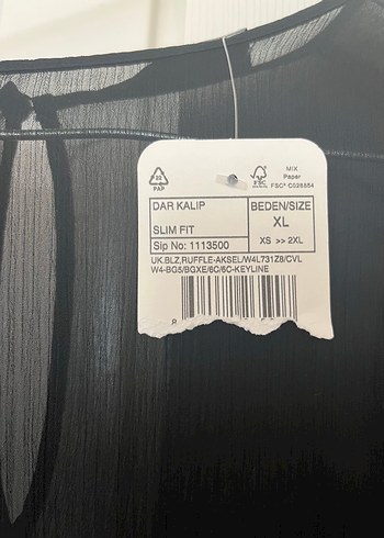 xl Beden siyah Renk Kadın Siyah Fırfırlı Uzun Kollu Bluz