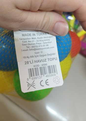  Beden Renkli Plastik Oyun Topları Seti