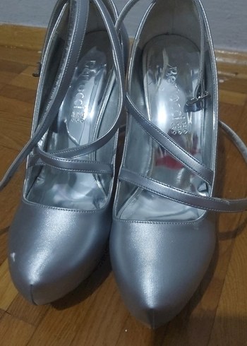Gri Stiletto Topuklu Kadın parlak Abiye Ayakkabı berocci marka