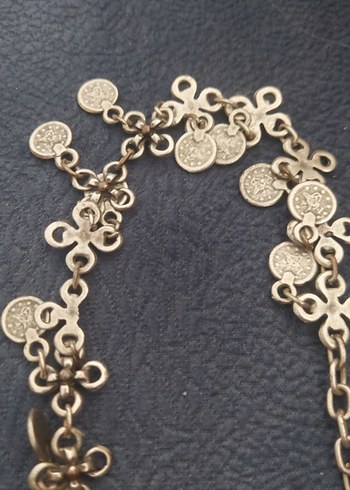 Beden altın Renk Bohem Zincir Detaylı Vintage Kadın Takı Seti