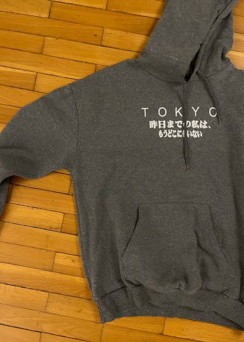 Gri Baskılı Street Style Sweatshirt