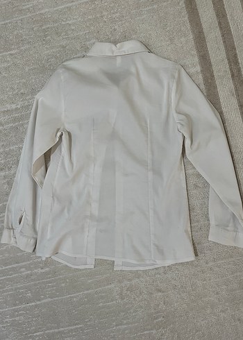 Düğmeli Beyaz kız çocuk Gömlek - Görsel 2