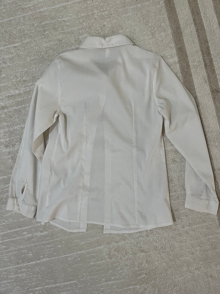 Düğmeli Beyaz kız çocuk Gömlek - Görsel 2