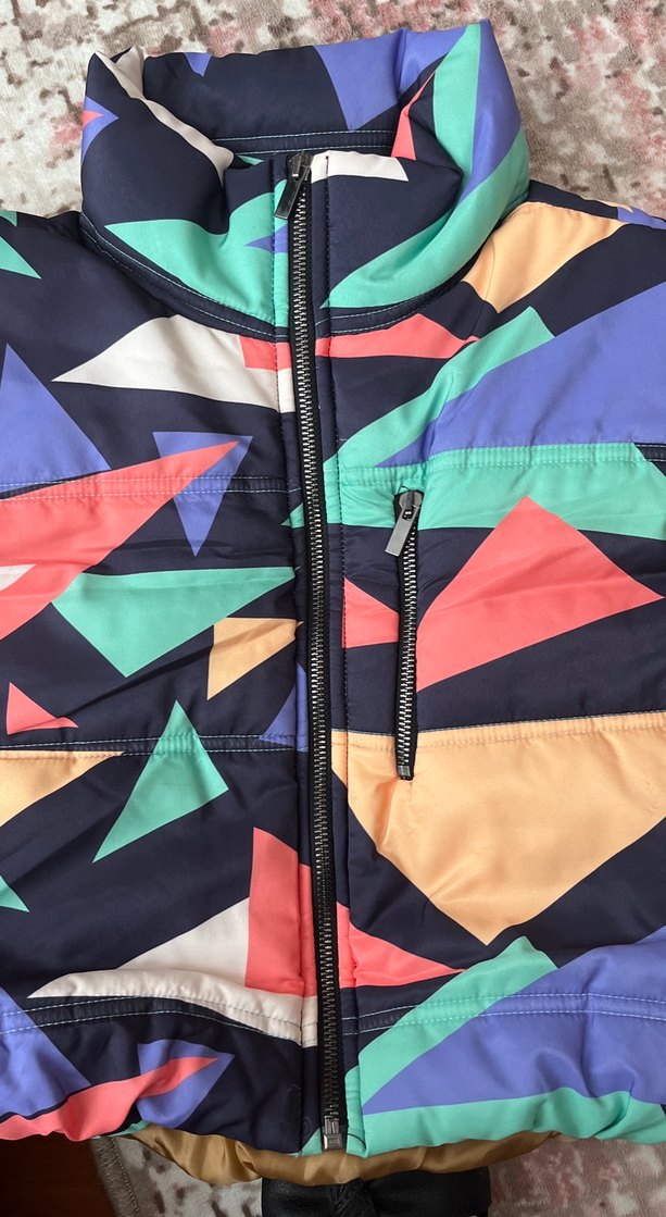 Kız çocuk Çok Renkli Midi Kış Ceketi - Görsel 3