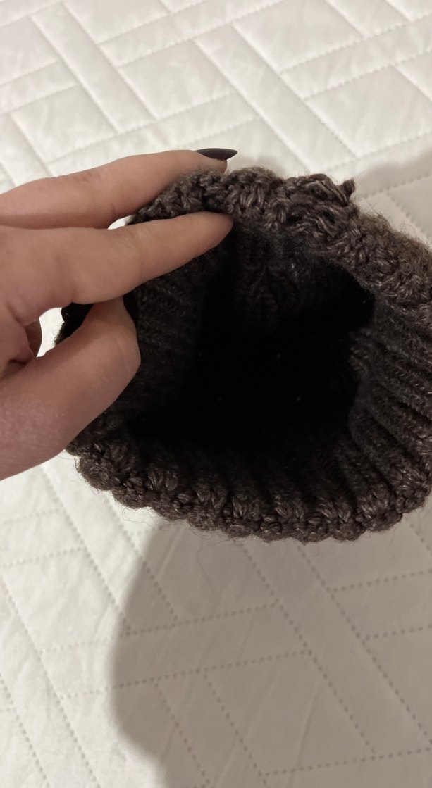 Kahverengi Örgü Kadın Bere - Görsel 3