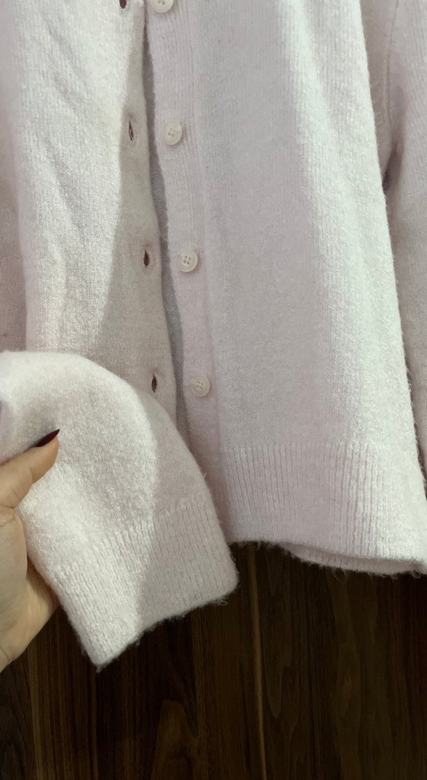 Düğmeli pembe
 Midi Kadın Hırka - Görsel 2