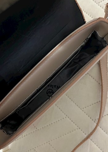 Bej Deri Kadın Omuz Çantası - Görsel 4