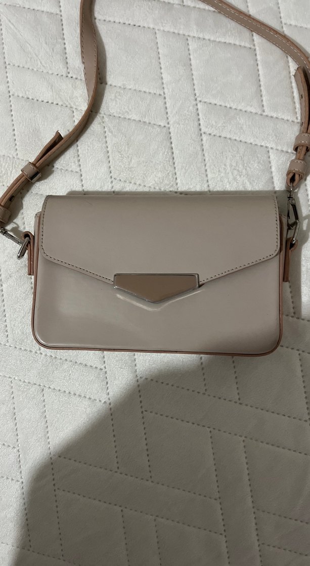 Bej Deri Kadın Omuz Çantası - Görsel 2