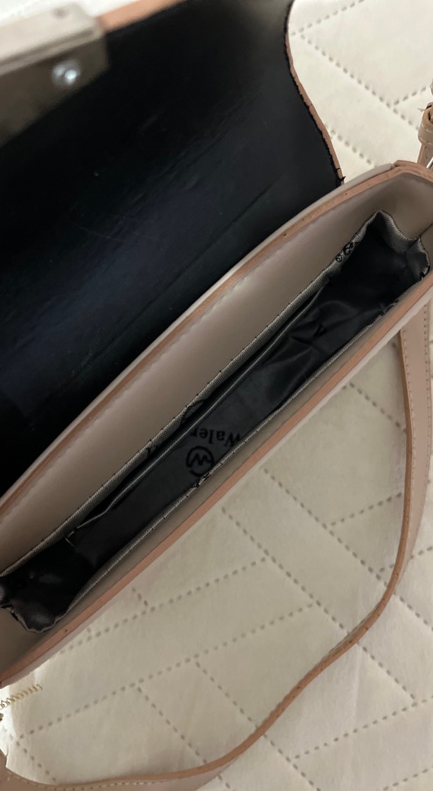 Bej Deri Kadın Omuz Çantası - Görsel 4