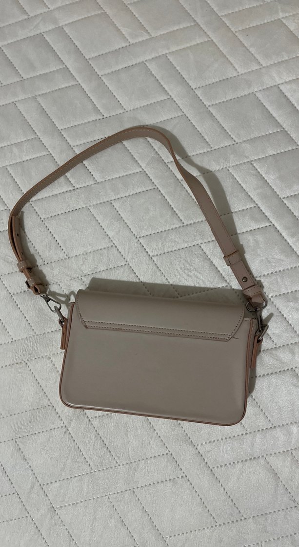 Bej Deri Kadın Omuz Çantası - Görsel 3
