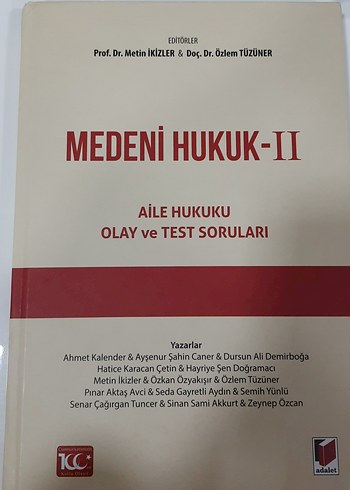 İKİZLER&TÜZÜNER MEDENİ HUKUK II AİLE HUKUKU PRATİK KİTABI