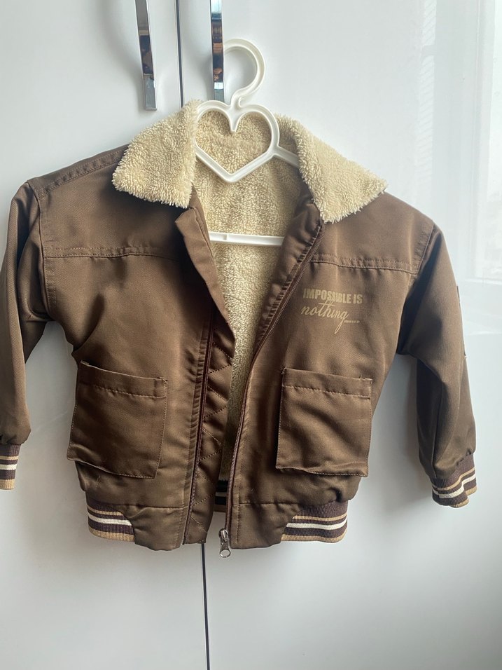 Kahverengi Kürklü Erkek Çocuk Mont - Görsel 2