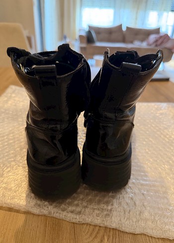 Siyah Rugan Platform Topuklu Goth Kadın Bot - Görsel 2