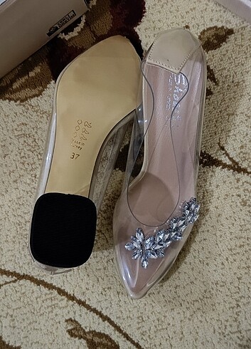 Şeffaf prenses topuklu ayakkabı 