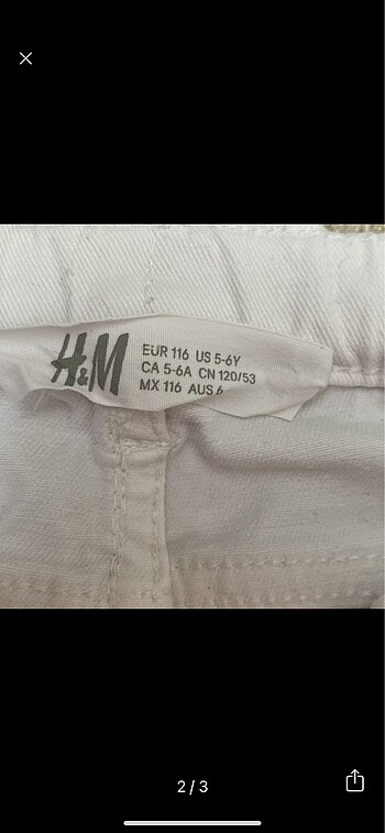 H&M H&M marka 5:6 yaş şort