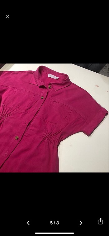 Zara Orjinal zara marka pembe kot elbise