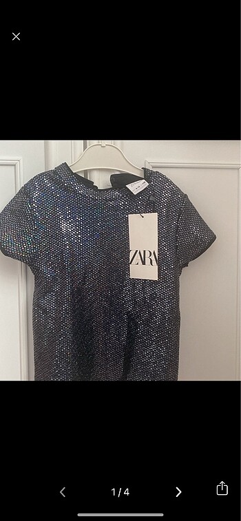Sıfır etıketlı ışıltılı orjınal zara 8/9 yaş