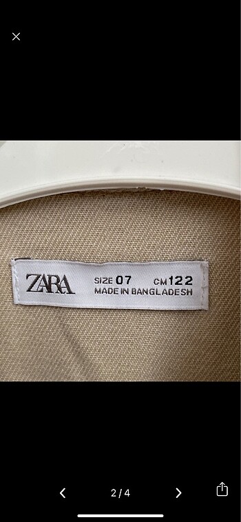 Zara Orjınal zara 7 yaş bej rengi