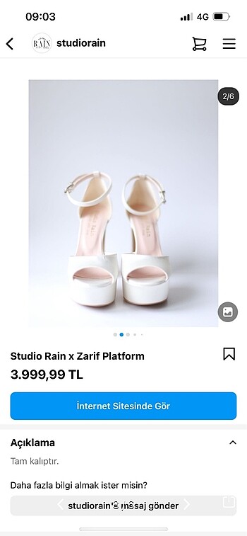 37 Beden beyaz Renk Studio rain gelin ayakkabısı