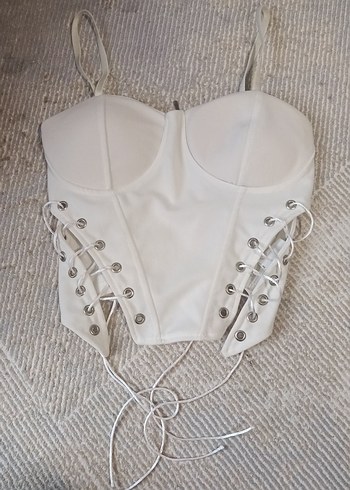 Beyaz Bağcıklı Strappy Bustiyer