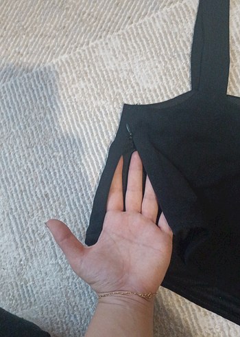 38 Beden Siyah Düğmeli Göğüs Korsesi