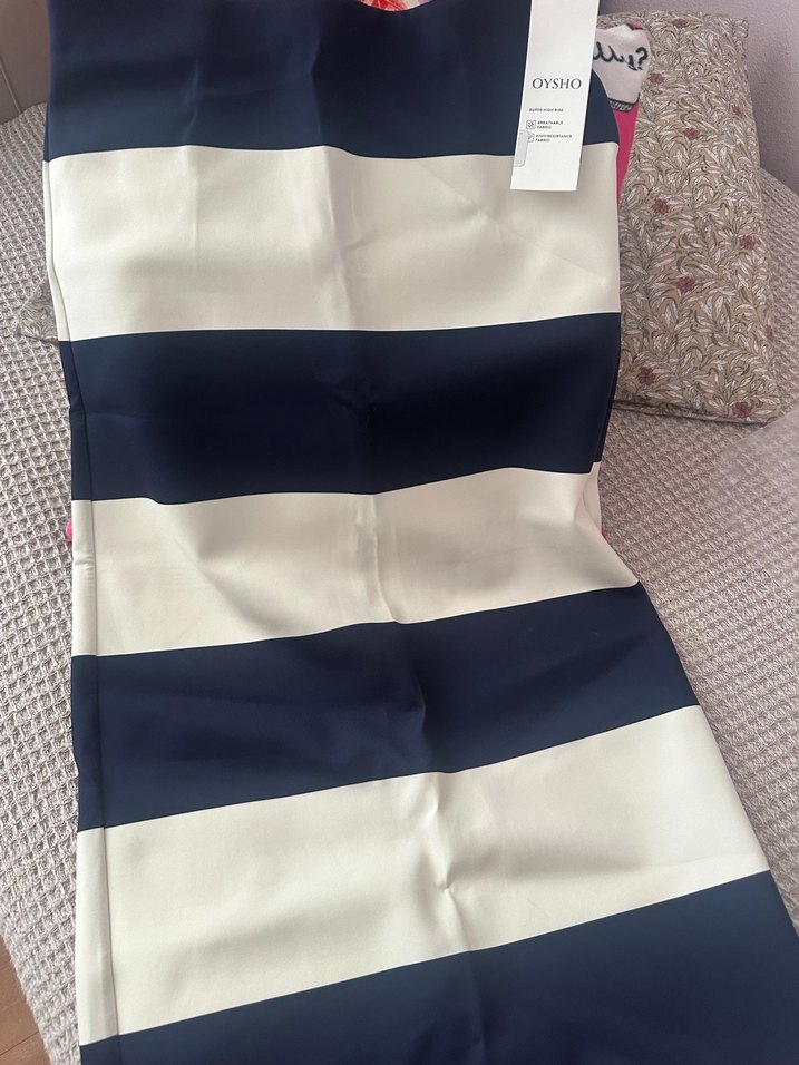 Parlak Lacivert Pilili Midi Kadın Tayt - Görsel 3