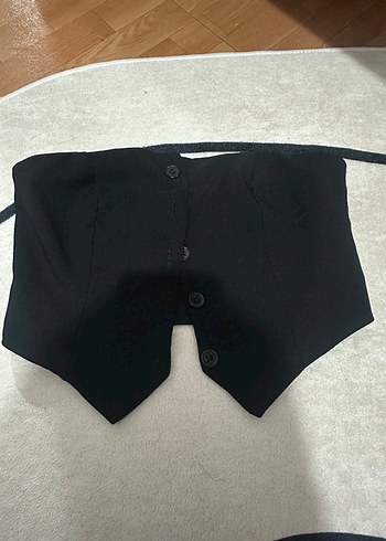 Düğmeli Siyah Gotik Kadın Yelek - Görsel 2