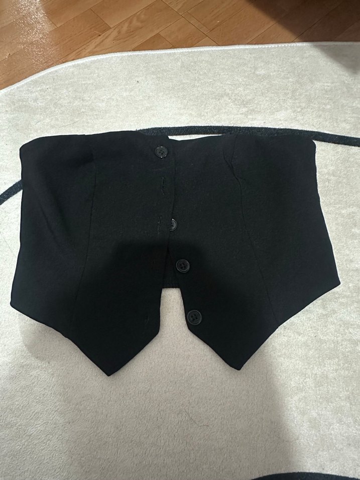 Düğmeli Siyah Gotik Kadın Yelek - Görsel 2