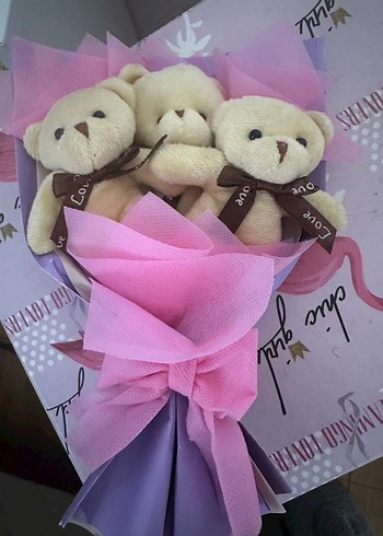 Pembe Pastel Oyuncak Ayı Buketi - Görsel 2