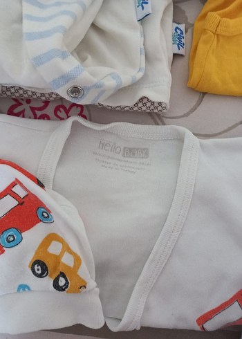 Sarı Pamuklu Erkek Bebek Kısa Kollu Body - Görsel 5