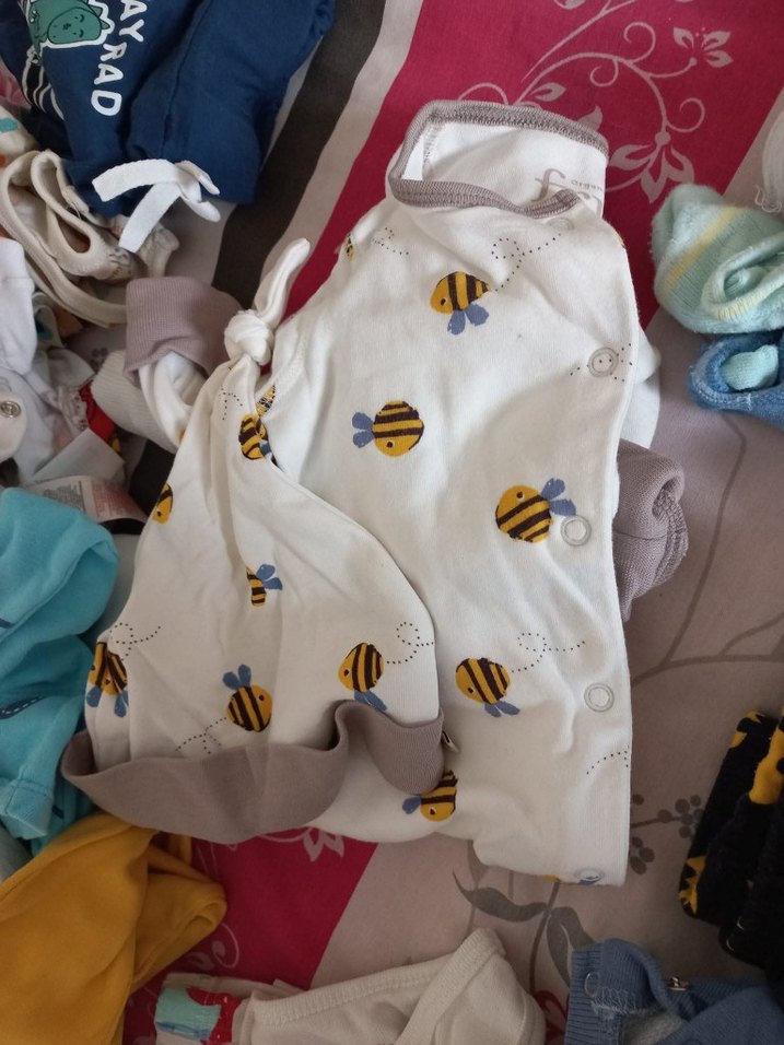 Sarı Pamuklu Erkek Bebek Kısa Kollu Body - Görsel 3