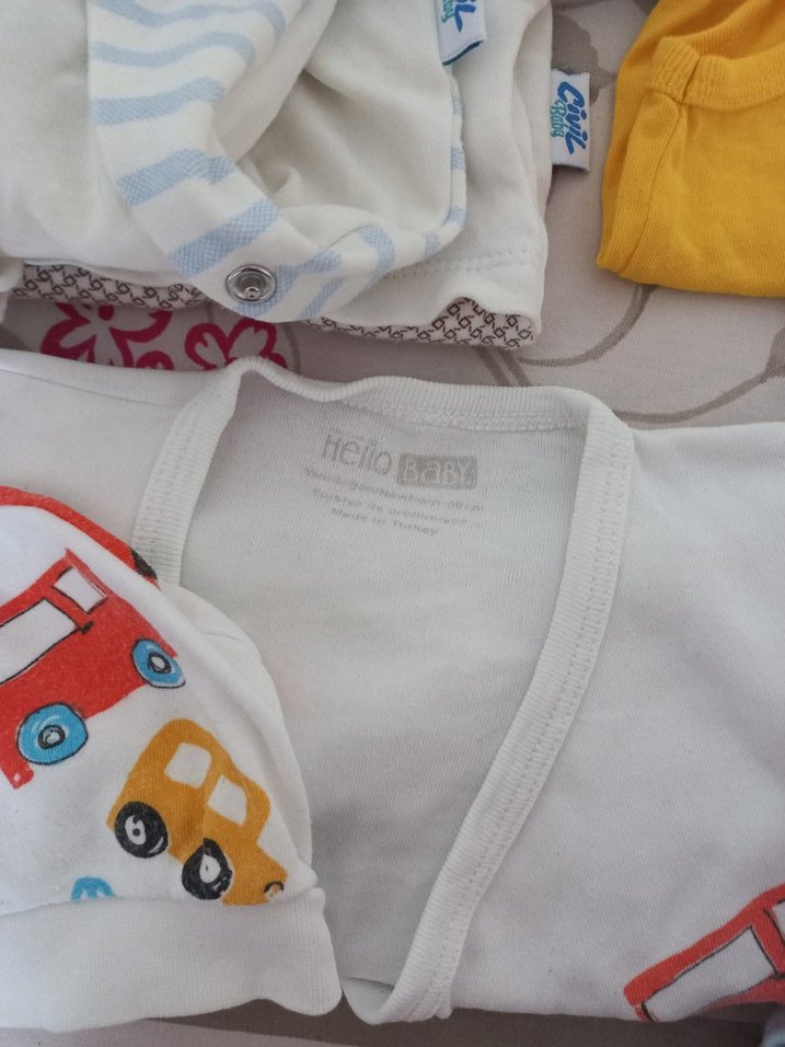 Sarı Pamuklu Erkek Bebek Kısa Kollu Body - Görsel 5