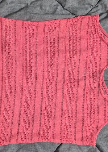 Pembe Örgü Kadın Atkı