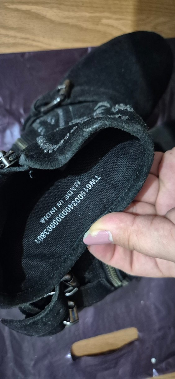 Siyah Süet Kadın Bot, Tokalı, Nakışlı - Görsel 2