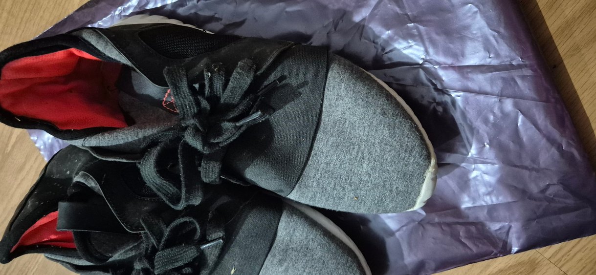 Gri Kadın Spor Ayakkabı Kadife Detaylı - Görsel 2