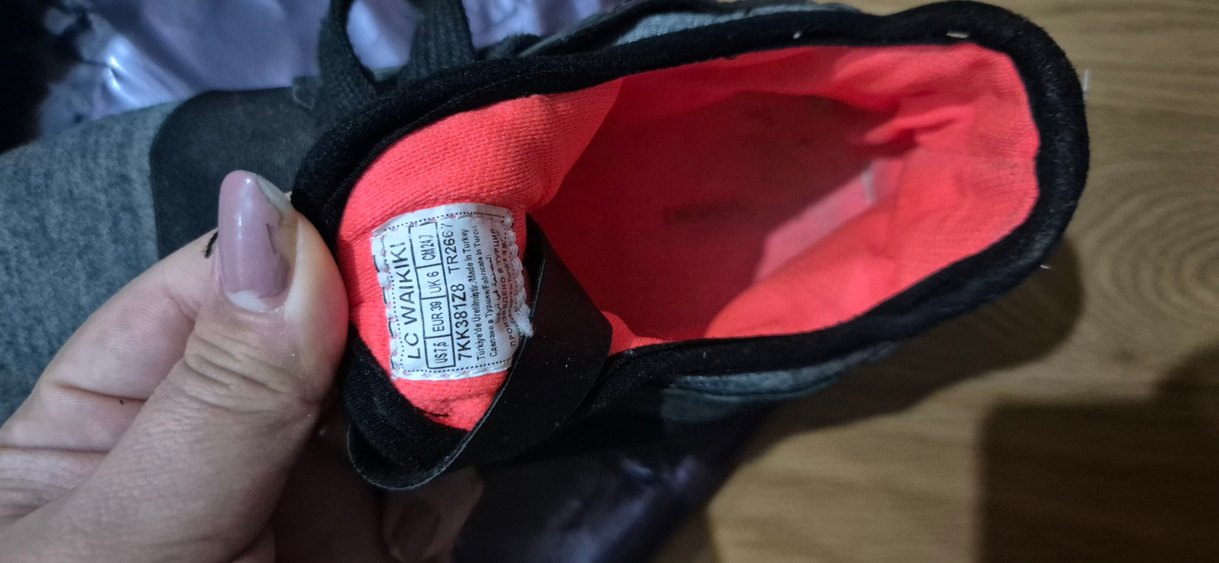 Gri Kadın Spor Ayakkabı Kadife Detaylı - Görsel 3