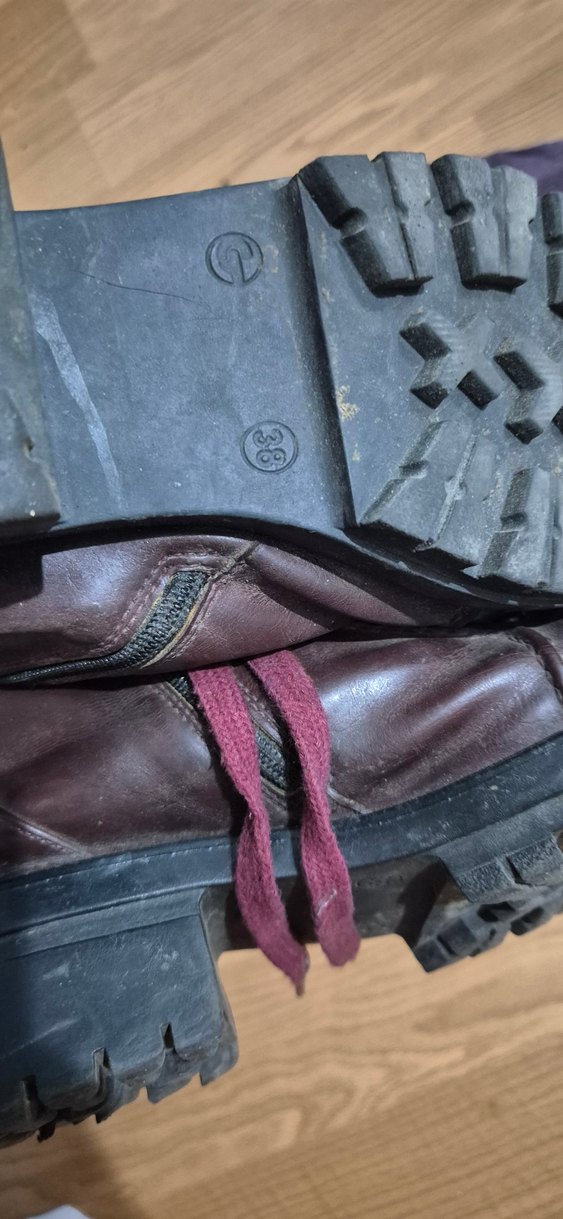 Bordo Deri Kadın Dolgu Topuklu Bot - Görsel 4