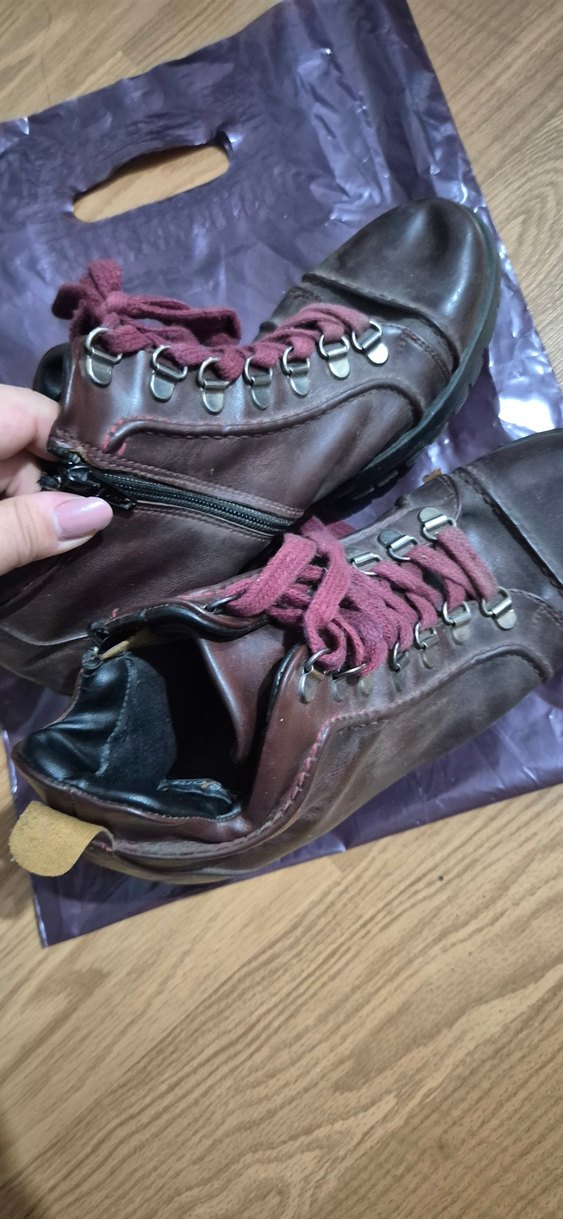 Bordo Deri Kadın Dolgu Topuklu Bot - Görsel 3