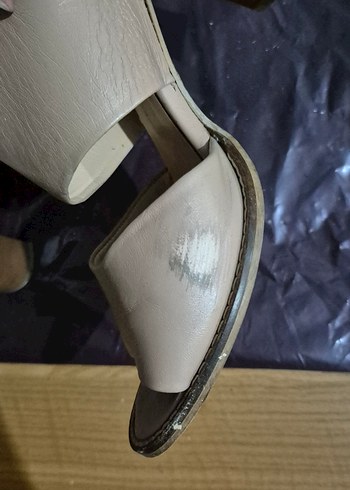 Bej Kadın Dolgu Topuklu Sandalet - Görsel 3